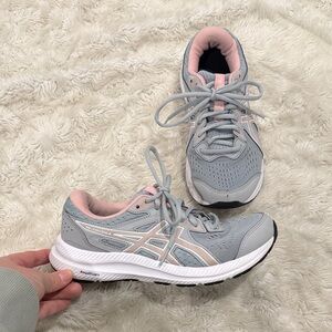 ASICS Women's GEL-Contend 8 running Athletic sneakers in Gray and Pink size 6.5